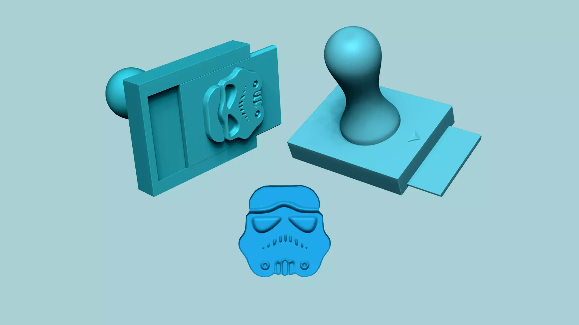 Stamp 100 Storm Trooper - Fondant Decoration Maker Toy 3D print model_0
