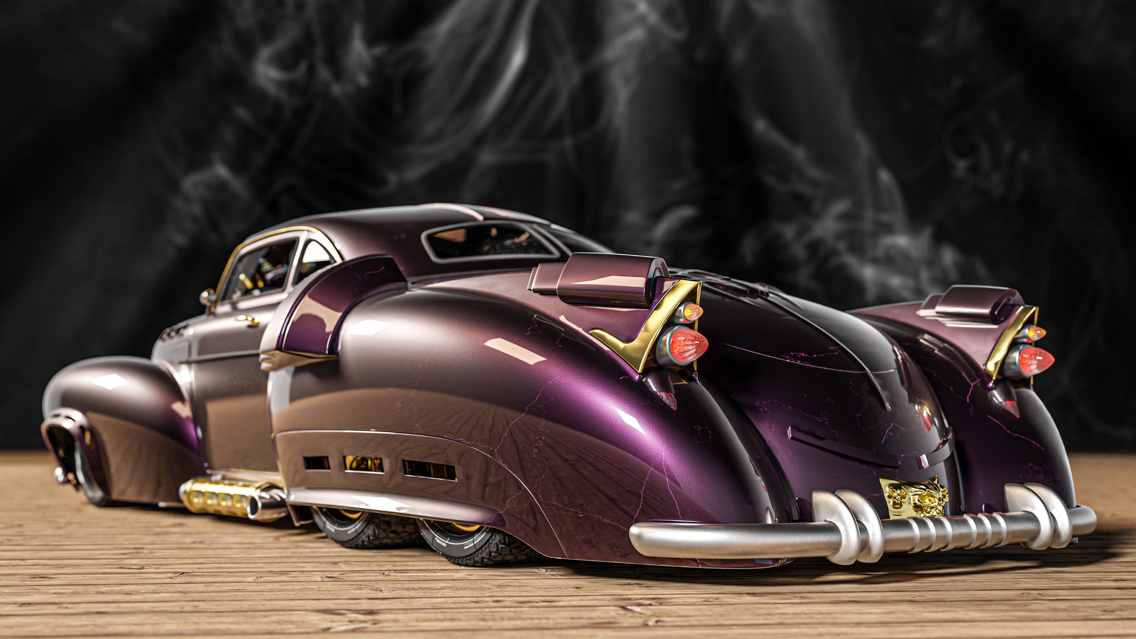 Classic in future sport car 3D model_4