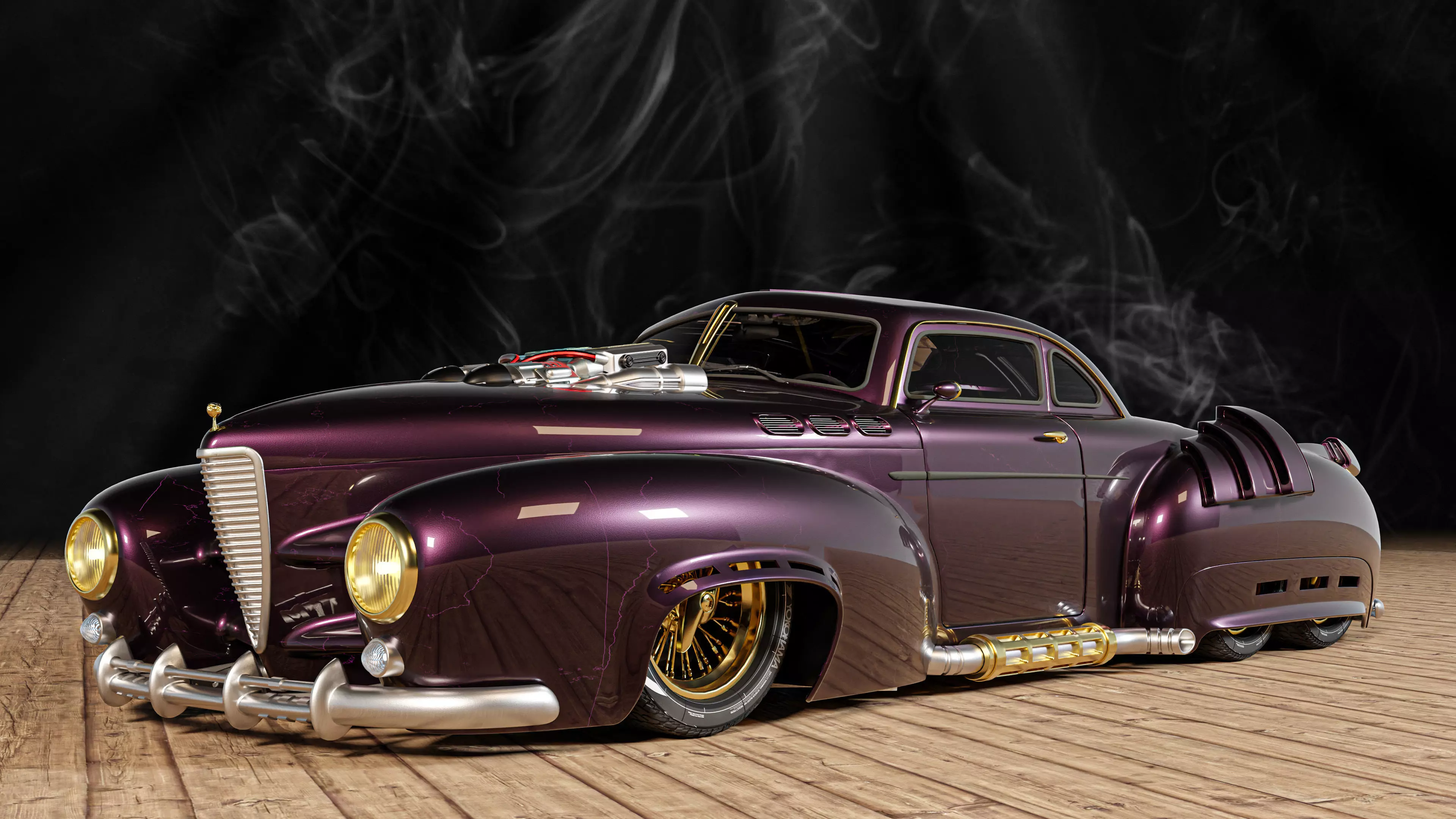 Classic in future sport car 3D model_0