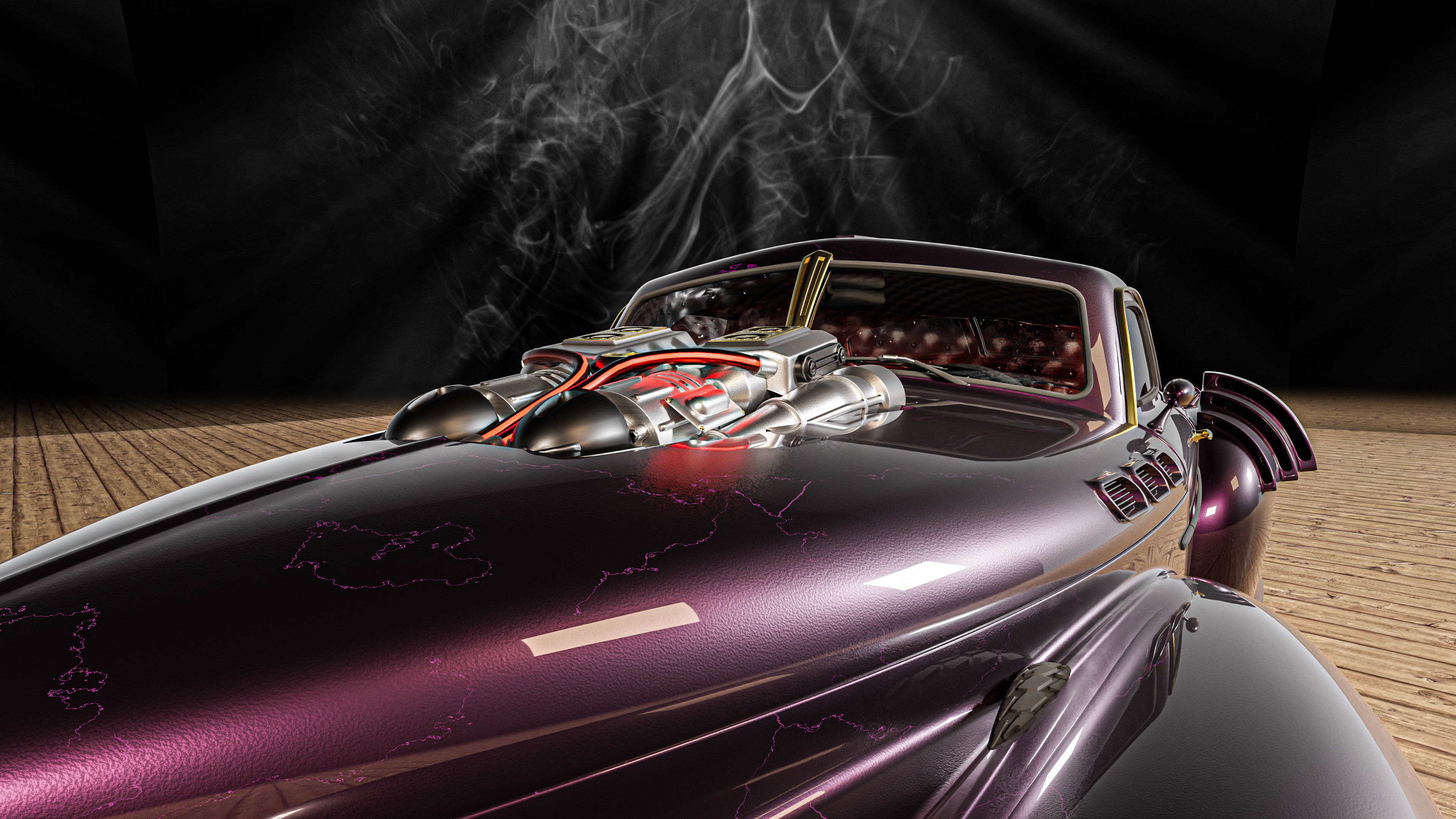 Classic in future sport car 3D model_9