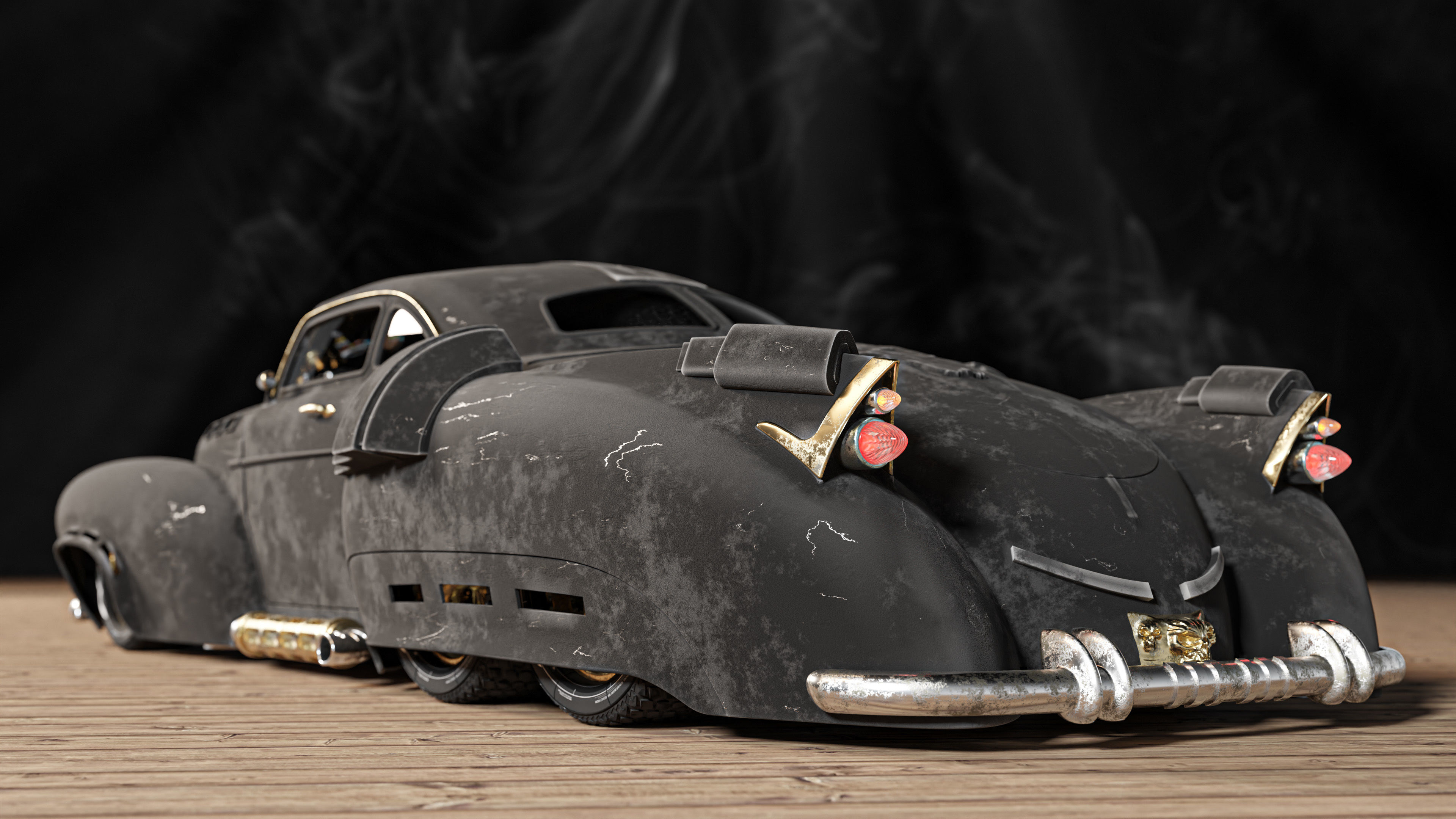 Classic in future sport car 3D model_3