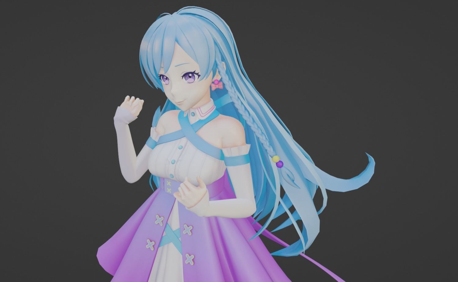 Anime Character - Unique 17 3D model_9