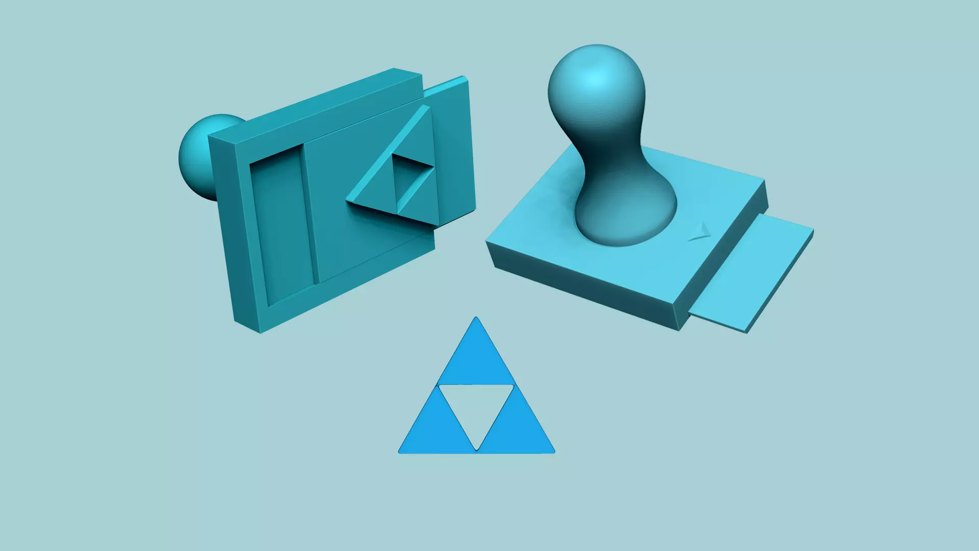 Stamp 103 - Zelda Triforce - Fondant Decoration Maker Toy 3D print model