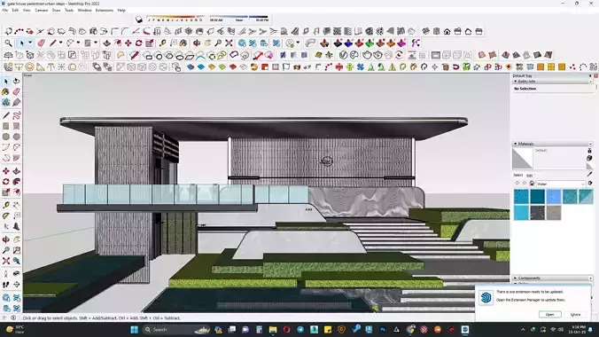 Gate house pedestrian urban steps 3d model