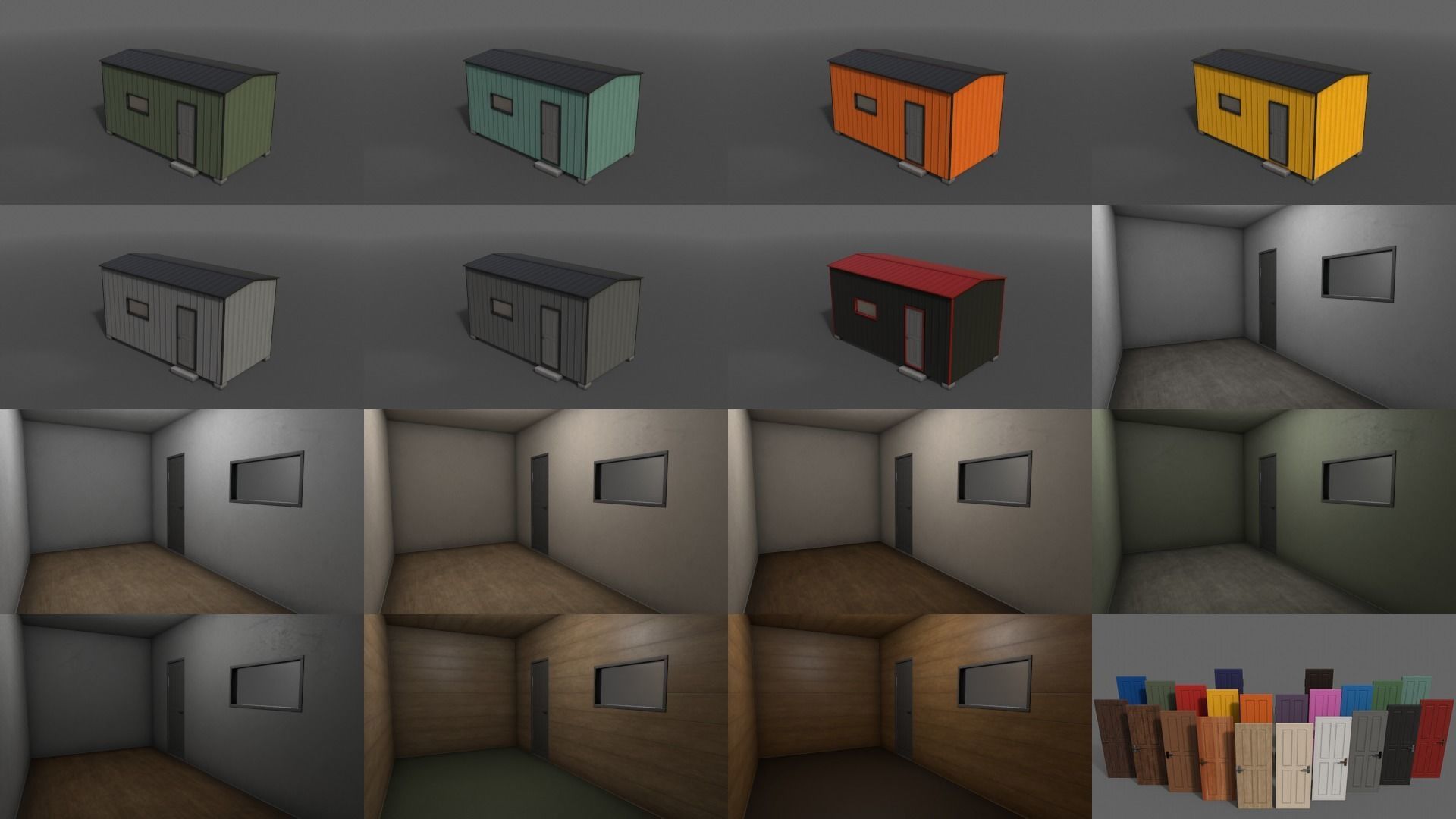 PBR Shed House B 20ft V4 Low-poly 3D model_3