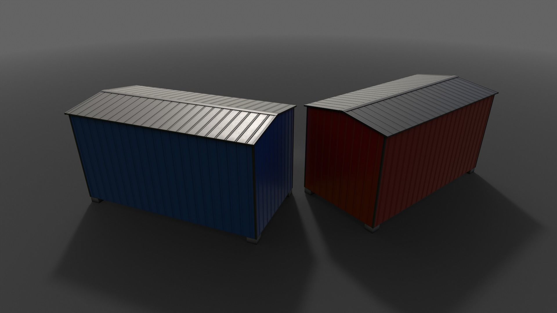 PBR Shed House B 20ft V4 Low-poly 3D model_19