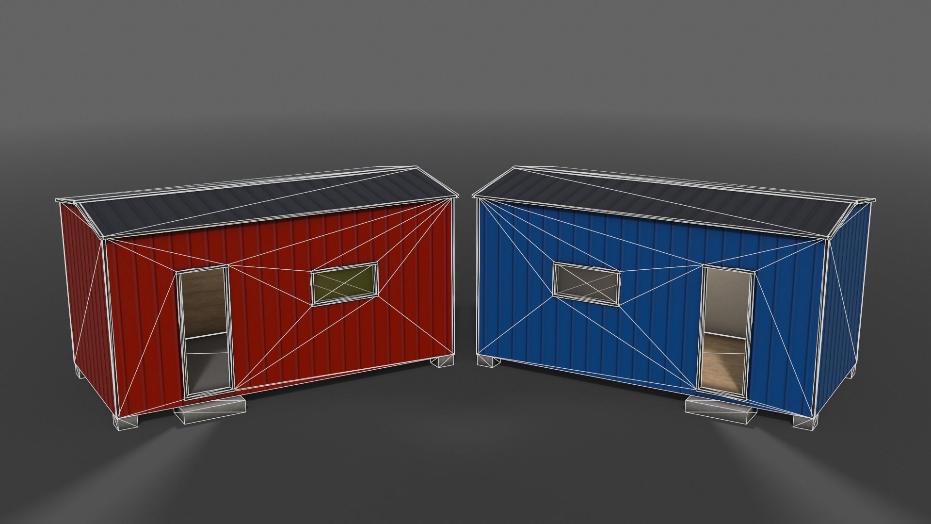 PBR Shed House B 20ft V4 Low-poly 3D model_6