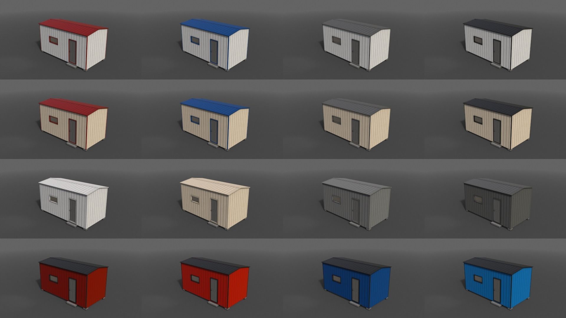 PBR Shed House B 20ft V4 Low-poly 3D model_2