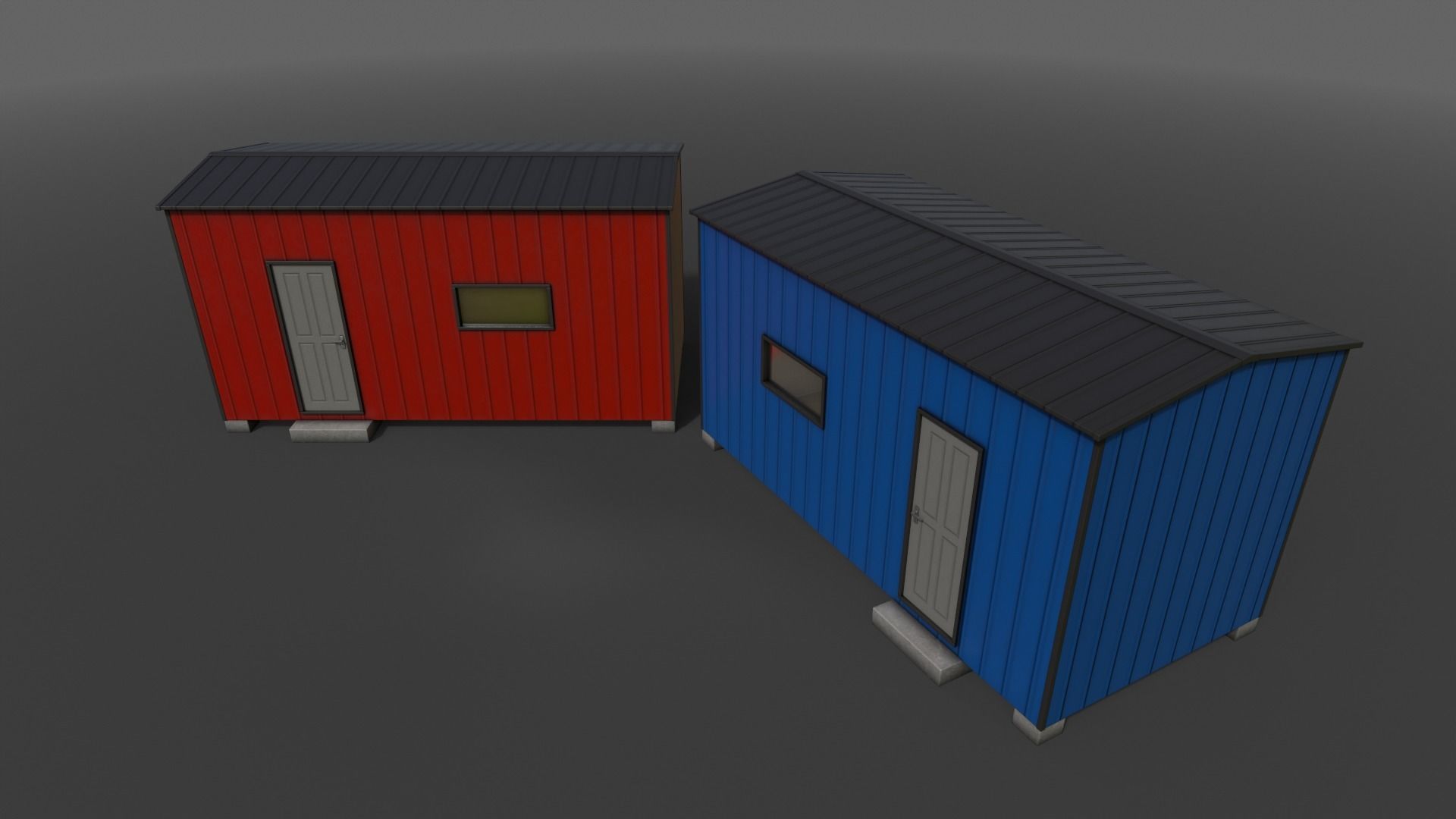 PBR Shed House B 20ft V4 Low-poly 3D model_10