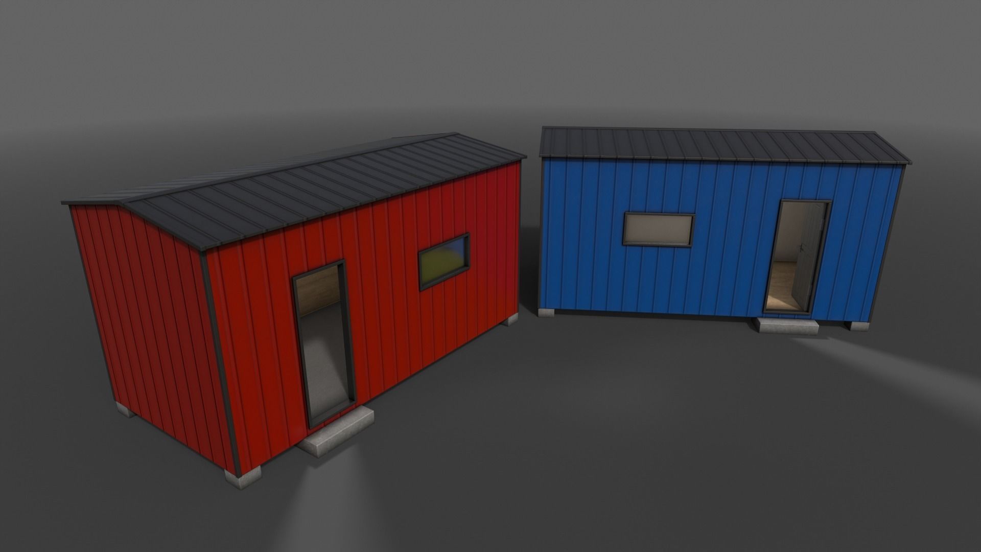 PBR Shed House B 20ft V4 Low-poly 3D model_8