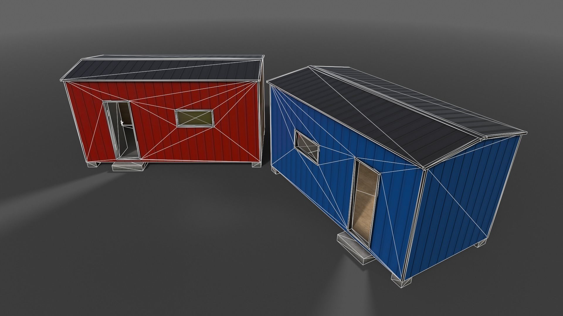 PBR Shed House B 20ft V4 Low-poly 3D model_12