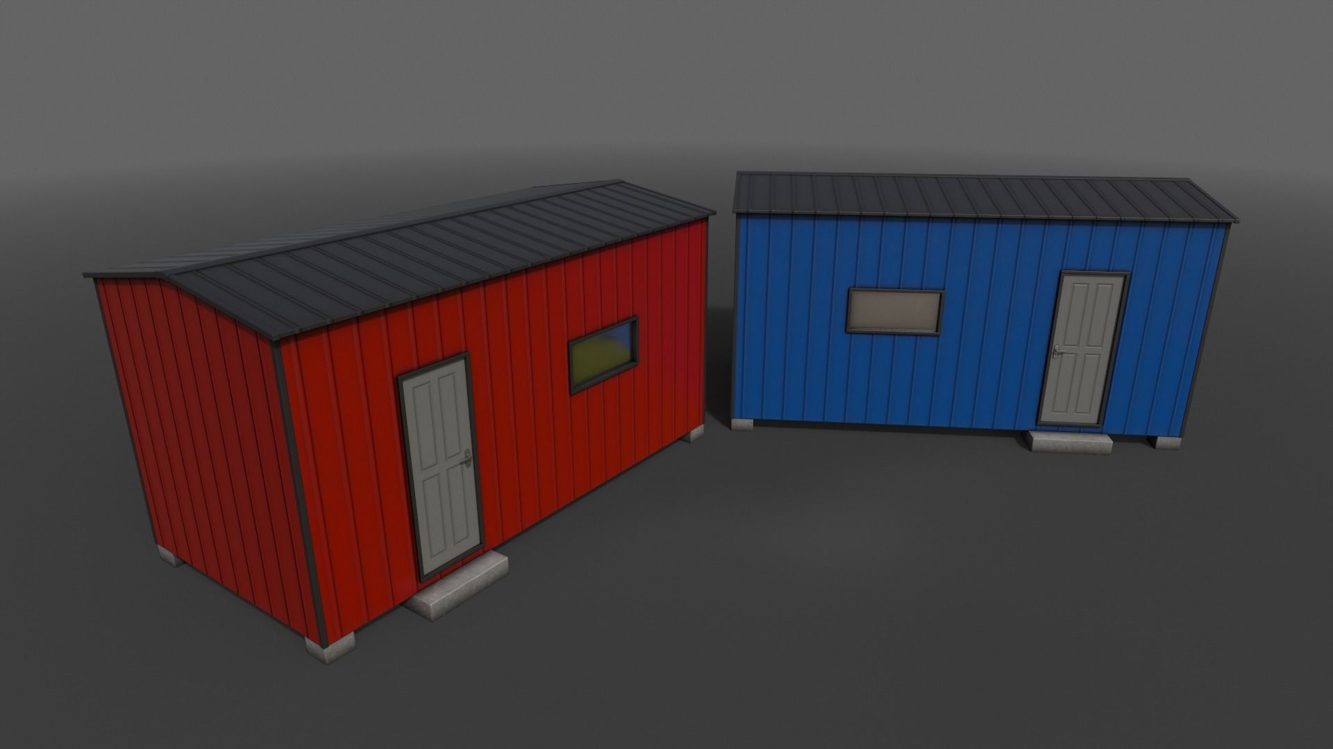 PBR Shed House B 20ft V4 Low-poly 3D model_7