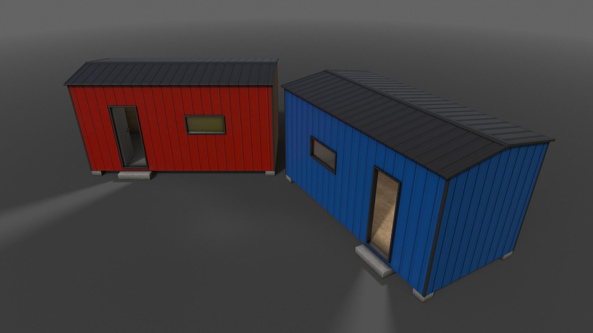 PBR Shed House B 20ft V4 Low-poly 3D model_11