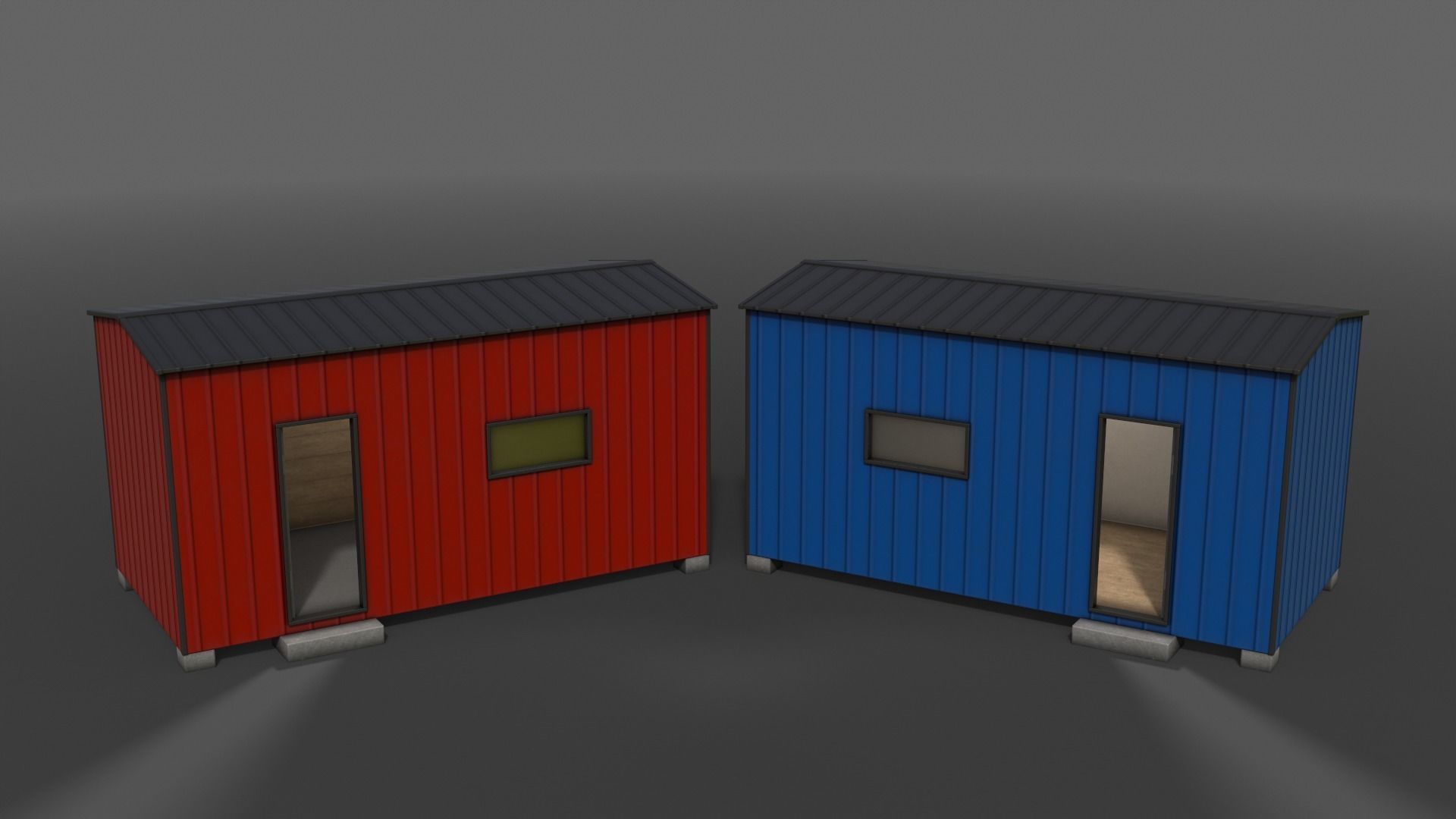 PBR Shed House B 20ft V4 Low-poly 3D model_5