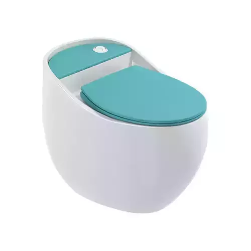 Round Egg-Shaped Toilet Bowl 3D model