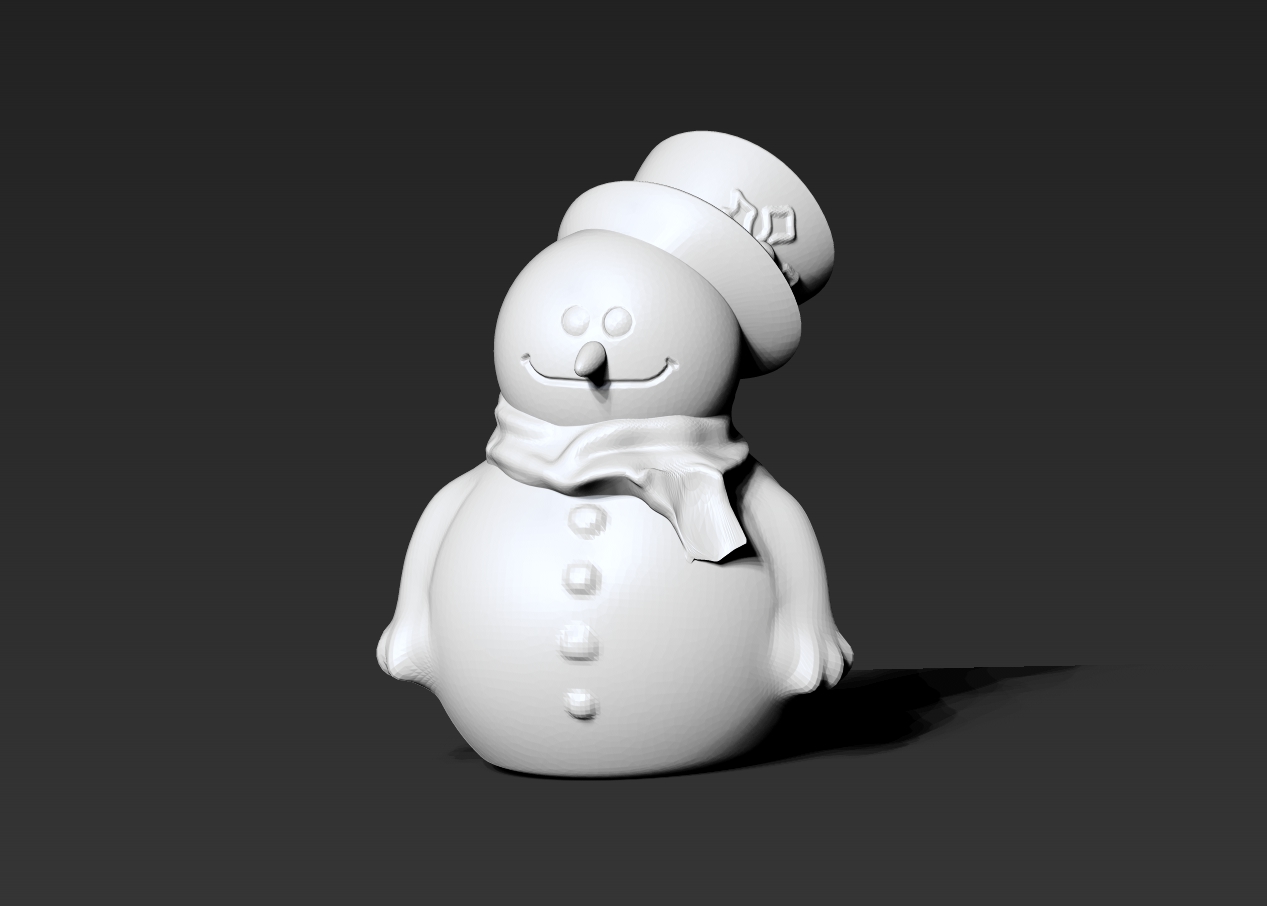 Snowman wearing hat and scarf 3D print model_1
