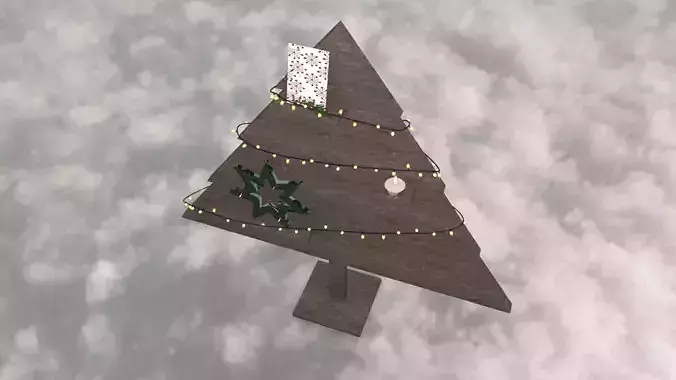Tree wood christmas decor 3D model