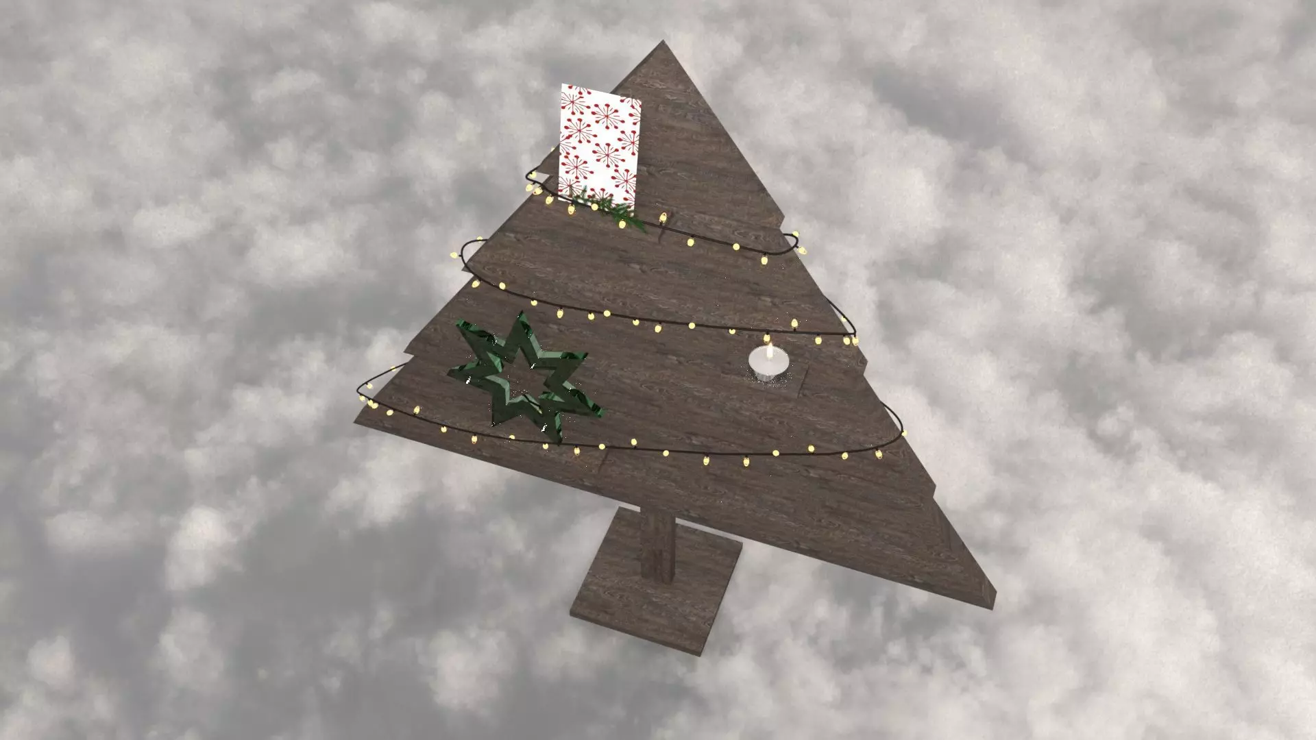 Tree wood christmas decor 3D model