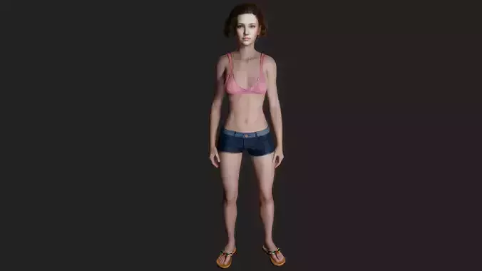 Realistic model in a swimsuit