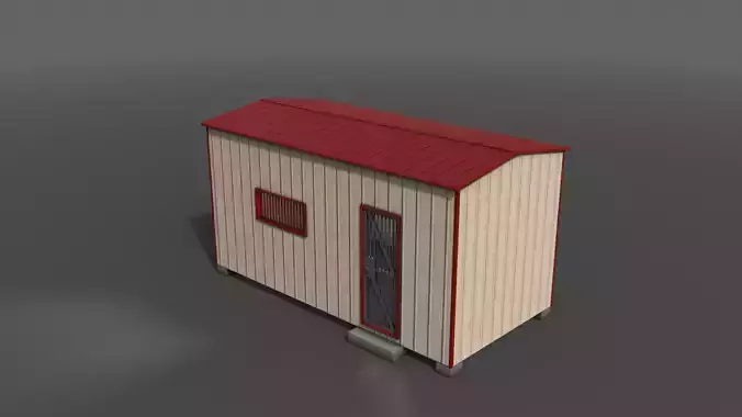 PBR Shed House C 20ft V4 Low-poly 3D model