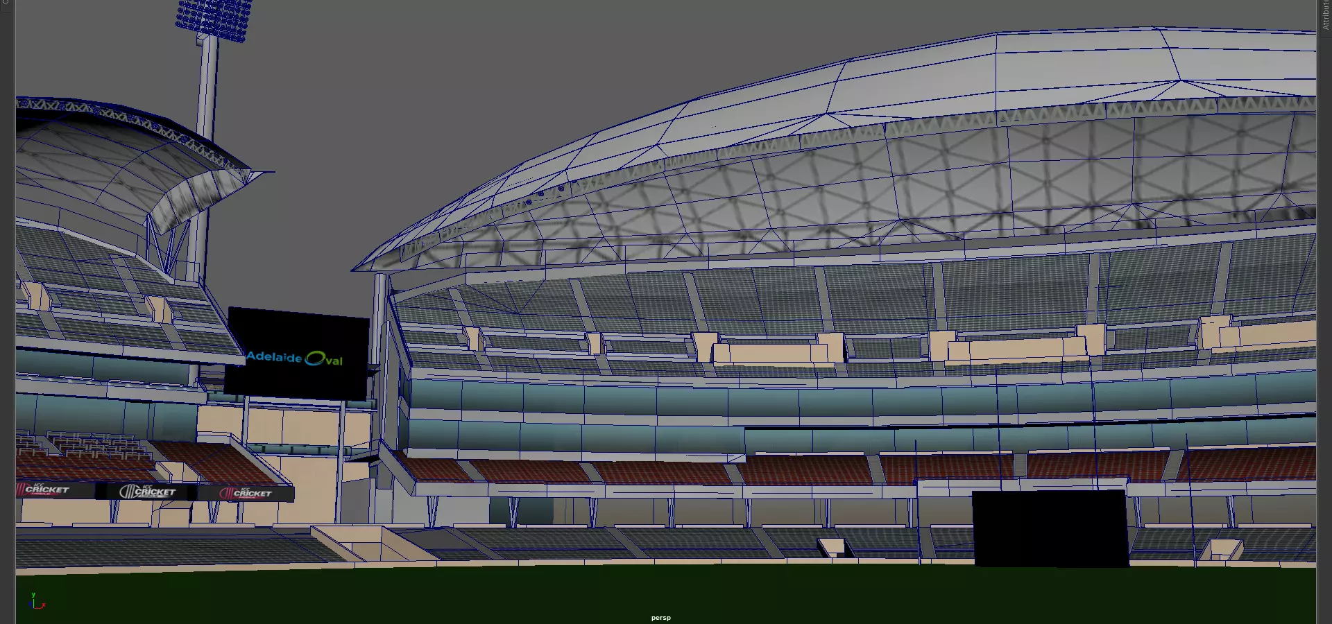 Adelaide Stadium Low-poly 3D model