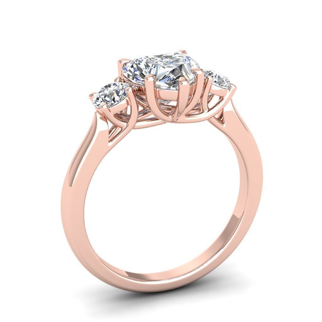 Engagement ring Kelly heart  3D print model_5