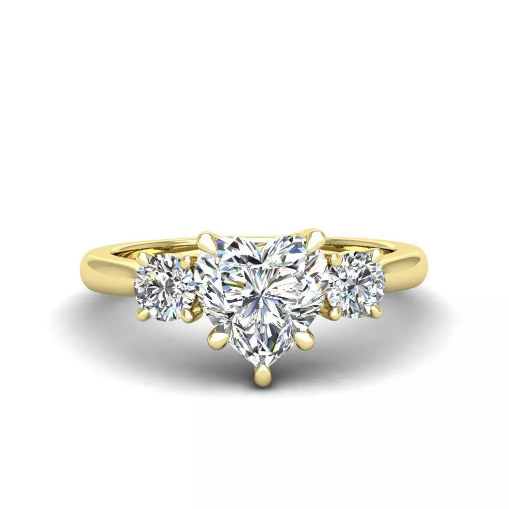 Engagement ring Kelly heart  3D print model_0