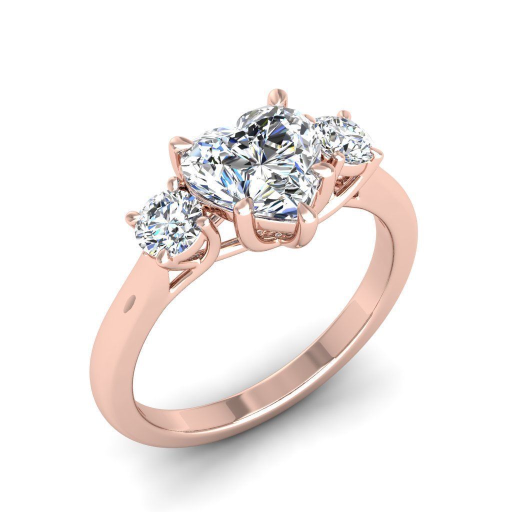 Engagement ring Kelly heart  3D print model_6