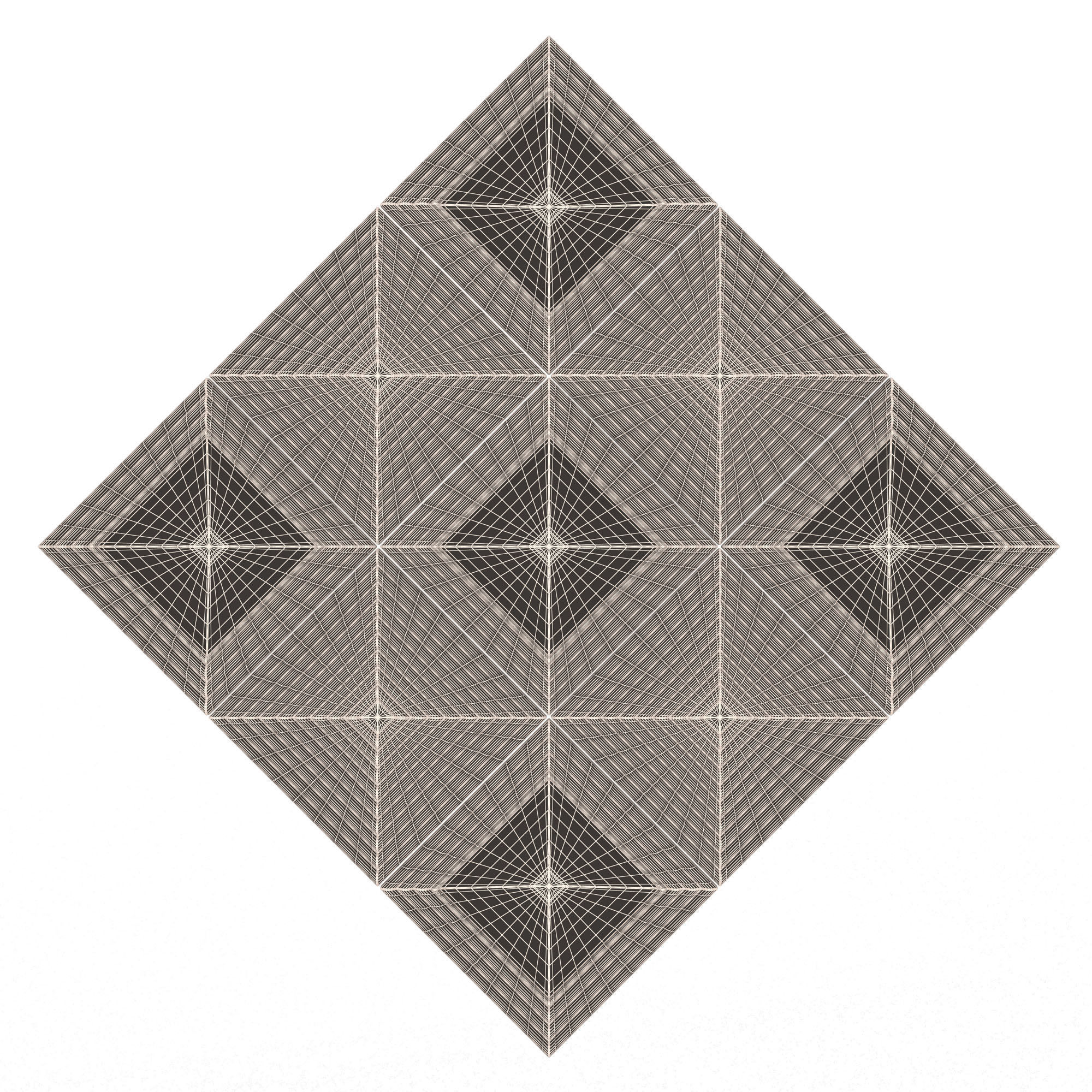 Parametric Decorative Panel 03 Chrome Low-poly 3D model_6