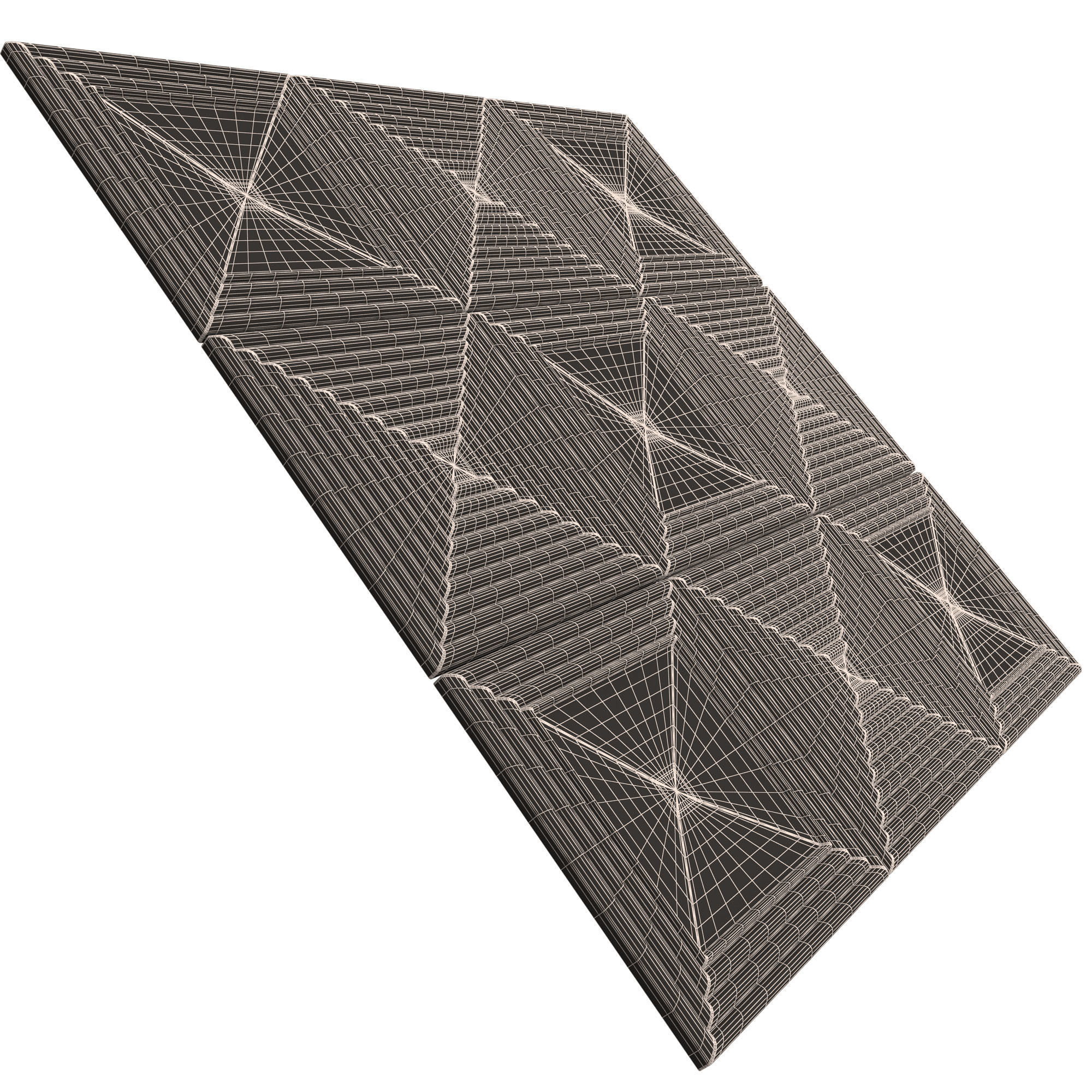 Parametric Decorative Panel 03 Chrome Low-poly 3D model_8