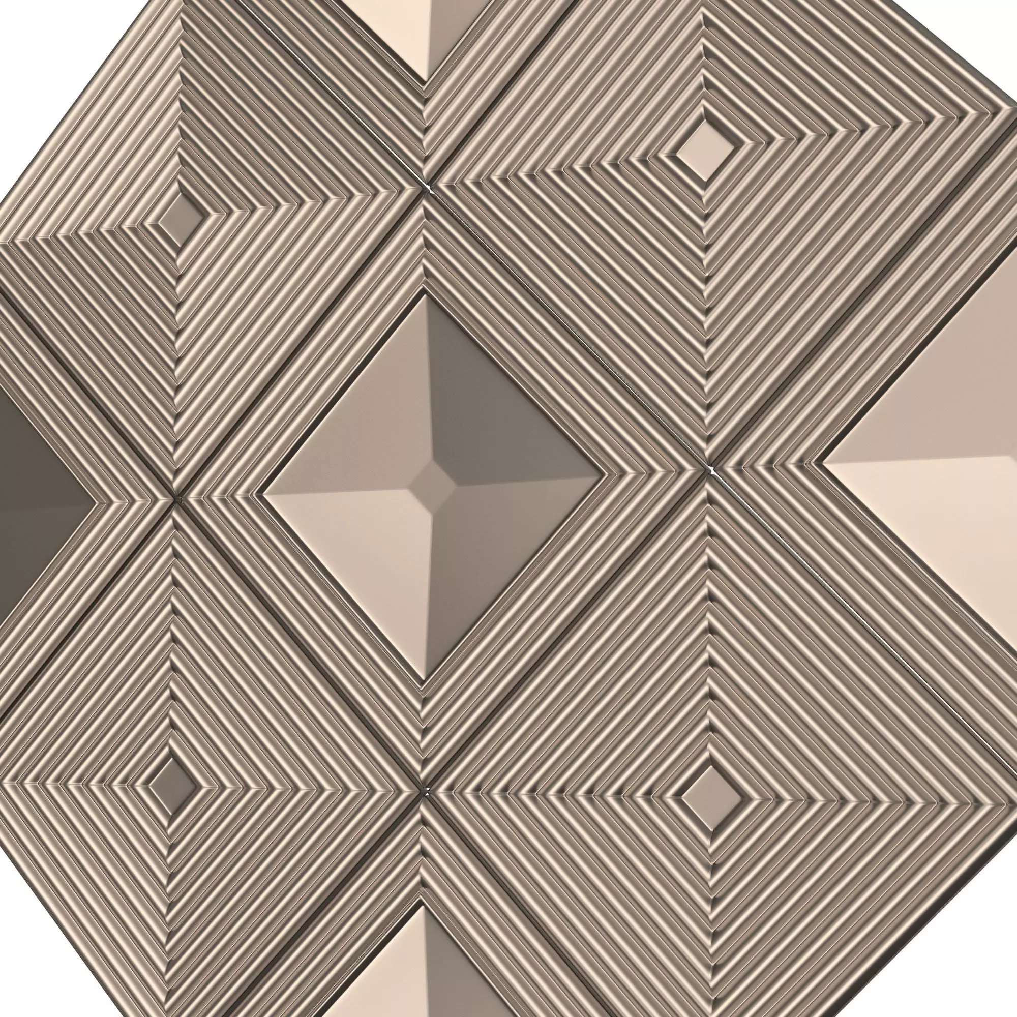 Parametric Decorative Panel 03 Chrome Low-poly 3D model_0