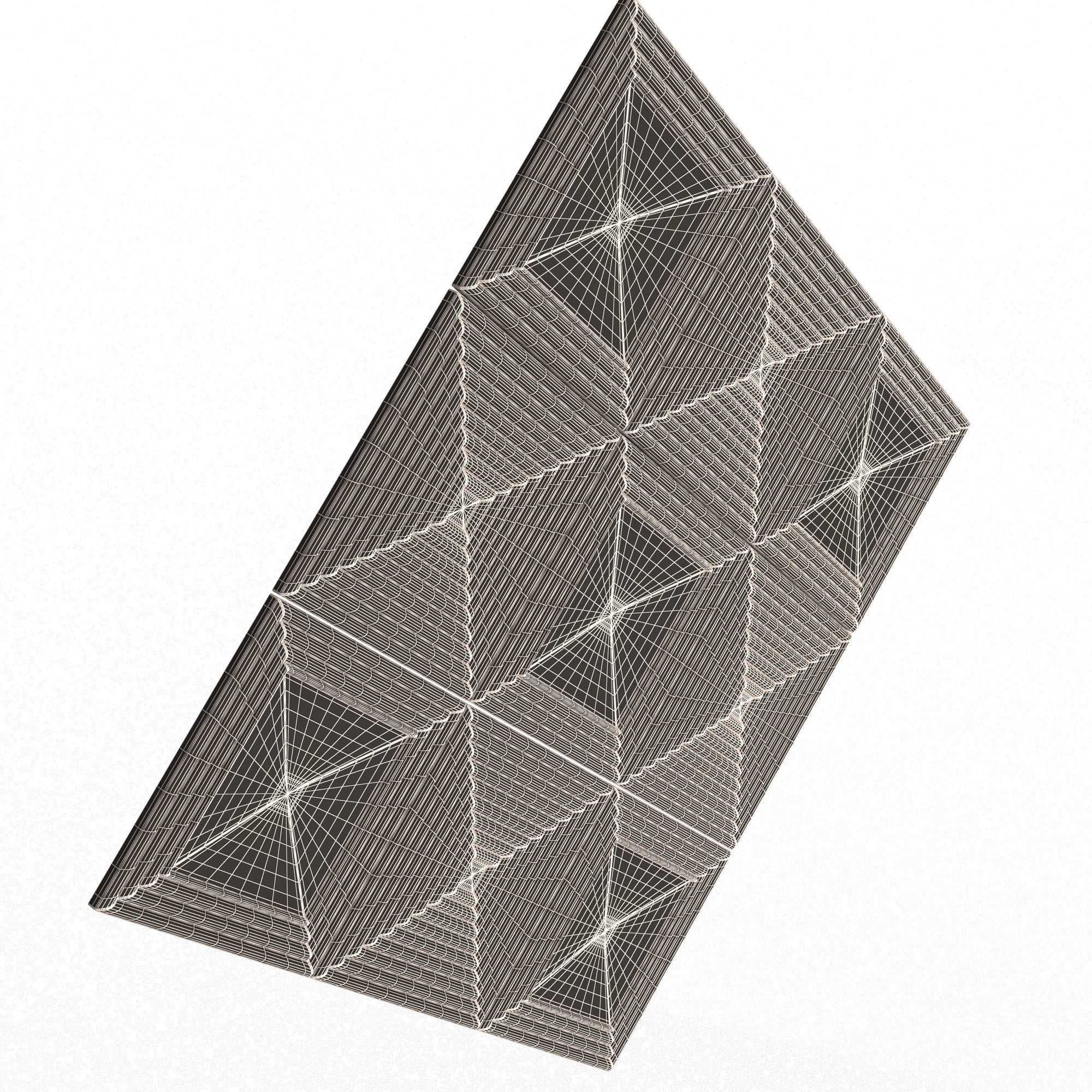 Parametric Decorative Panel 03 Chrome Low-poly 3D model_7