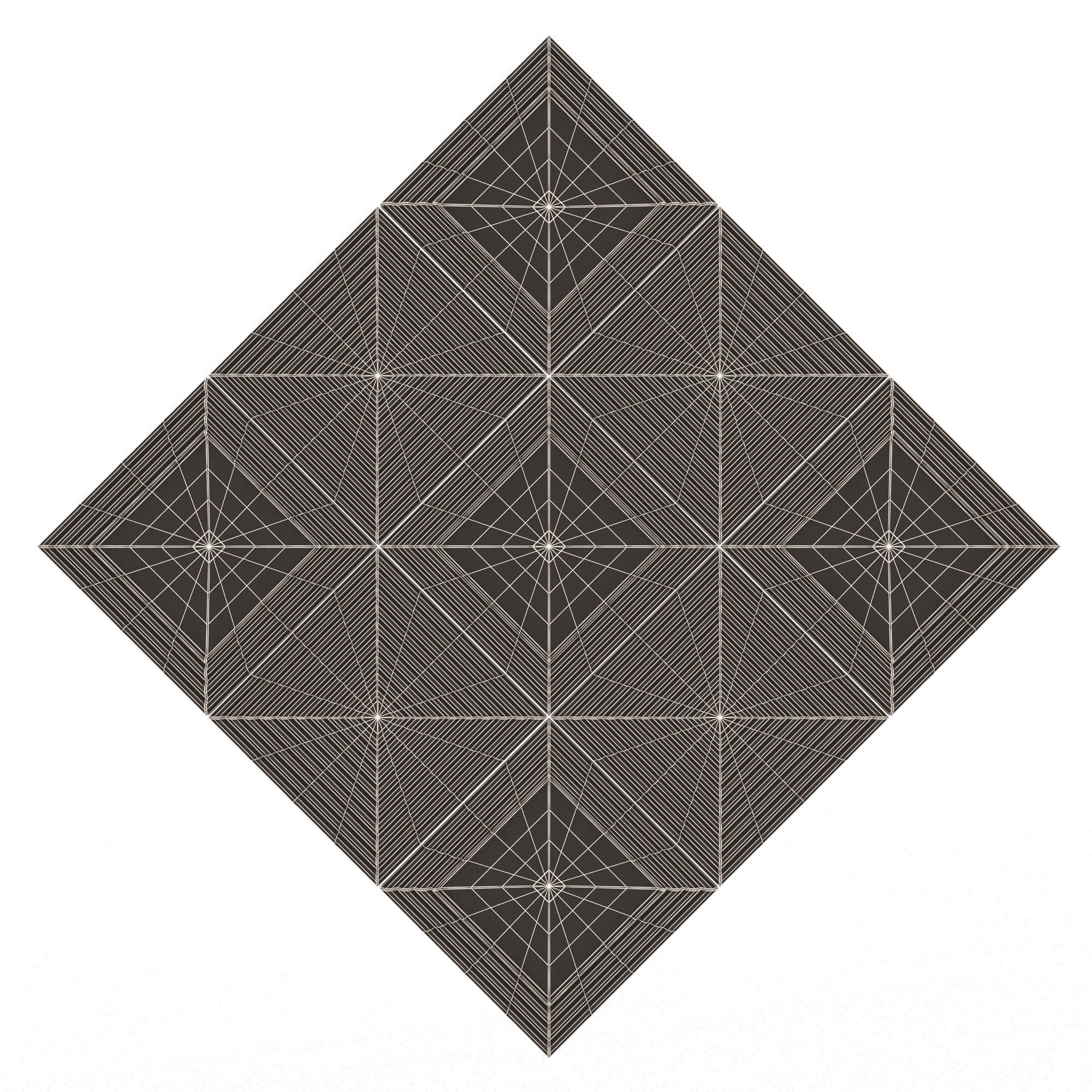 Parametric Decorative Panel 03 Chrome Low-poly 3D model_11