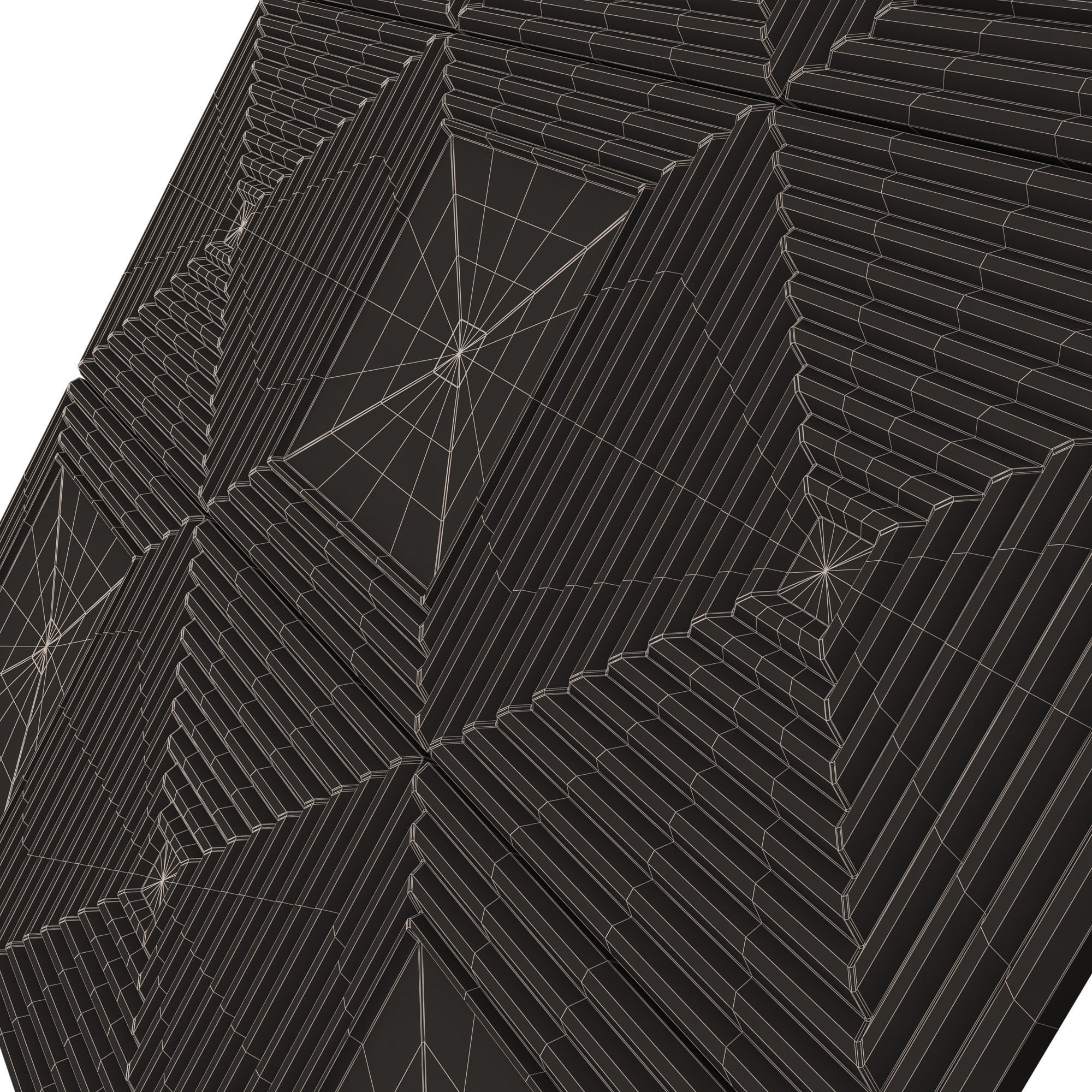 Parametric Decorative Panel 03 Chrome Low-poly 3D model_15