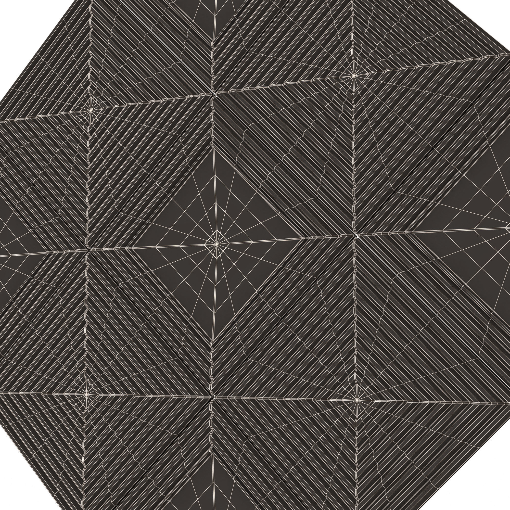 Parametric Decorative Panel 03 Chrome Low-poly 3D model_13