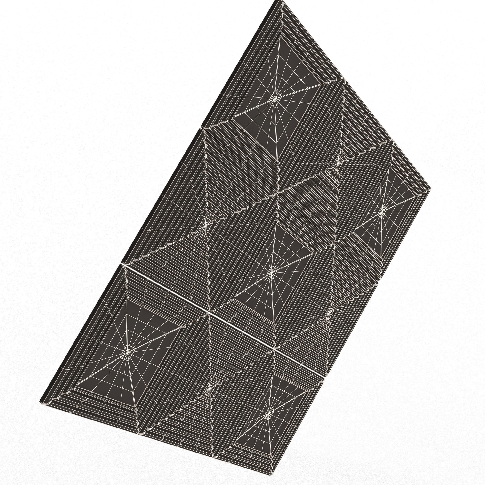 Parametric Decorative Panel 03 Chrome Low-poly 3D model_12