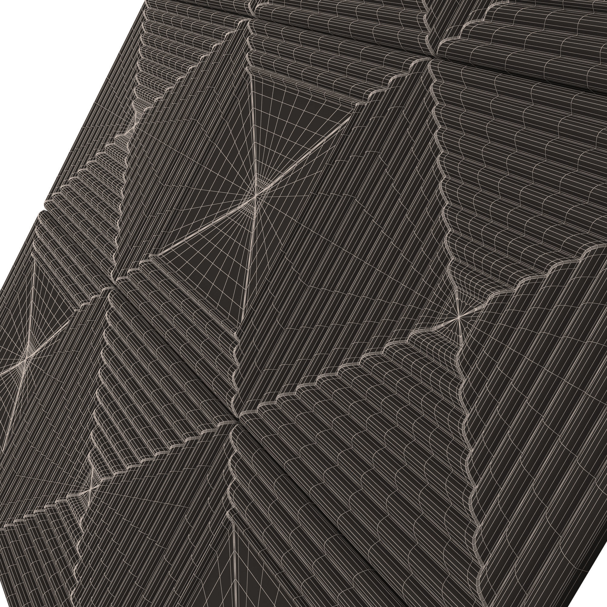 Parametric Decorative Panel 03 Chrome Low-poly 3D model_9