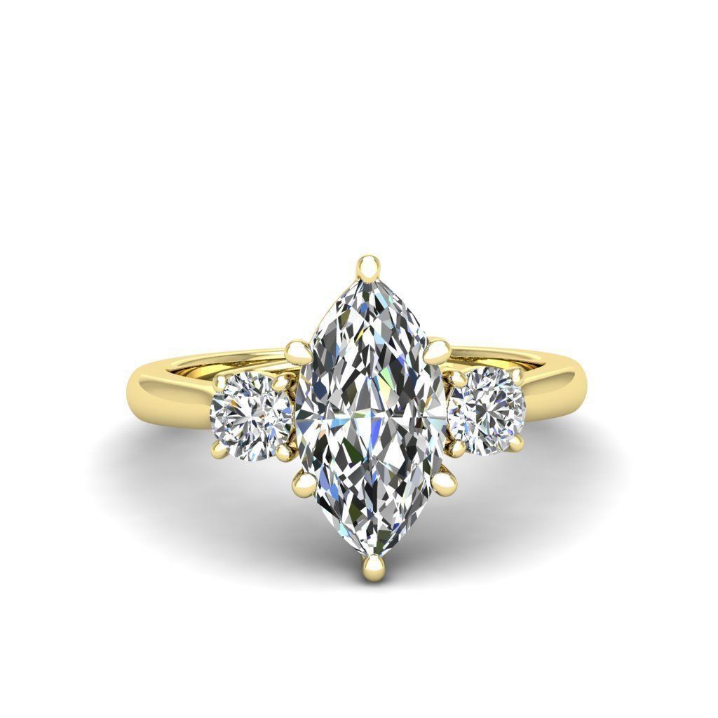 Engagement ring Kelly marquise 3D print model_21