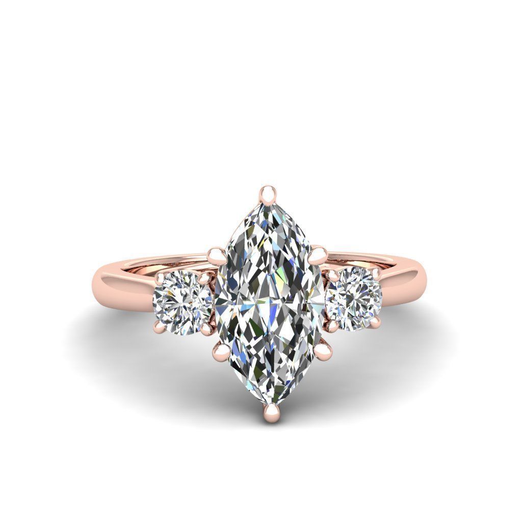 Engagement ring Kelly marquise 3D print model_20