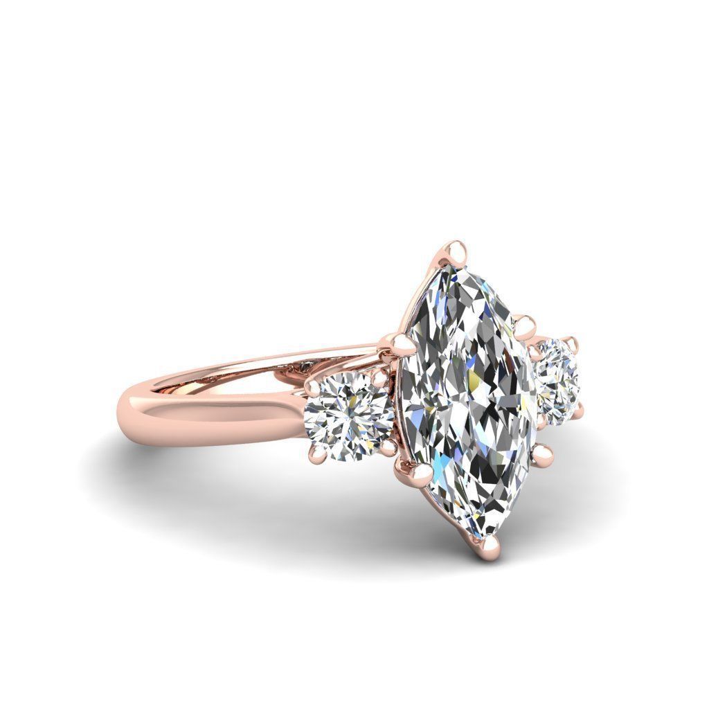 Engagement ring Kelly marquise 3D print model_9