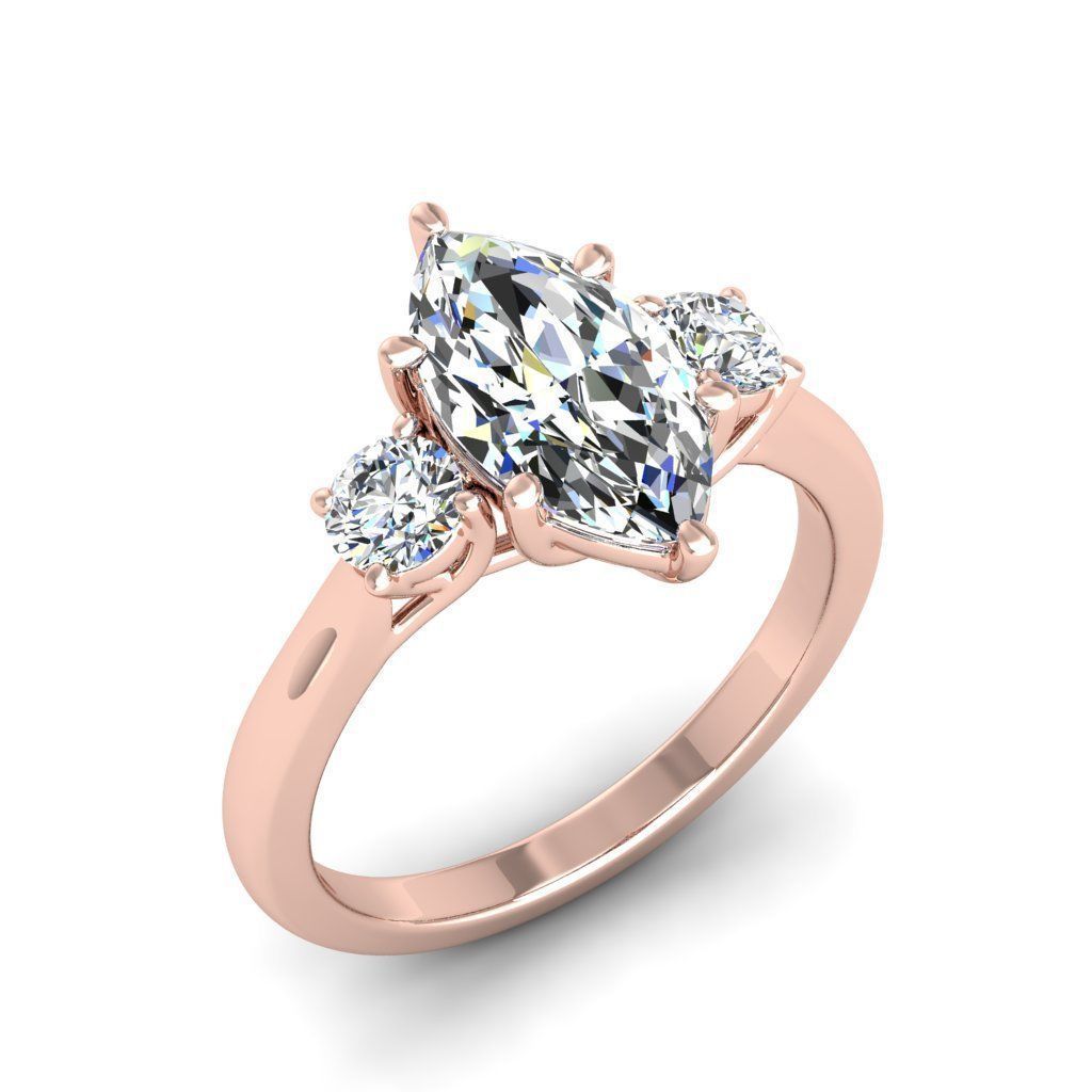 Engagement ring Kelly marquise 3D print model_22