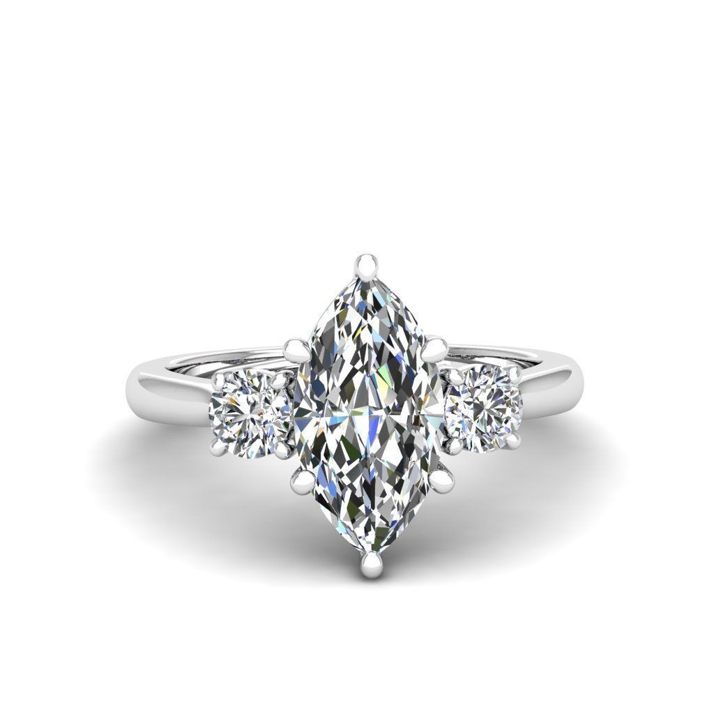 Engagement ring Kelly marquise 3D print model_19