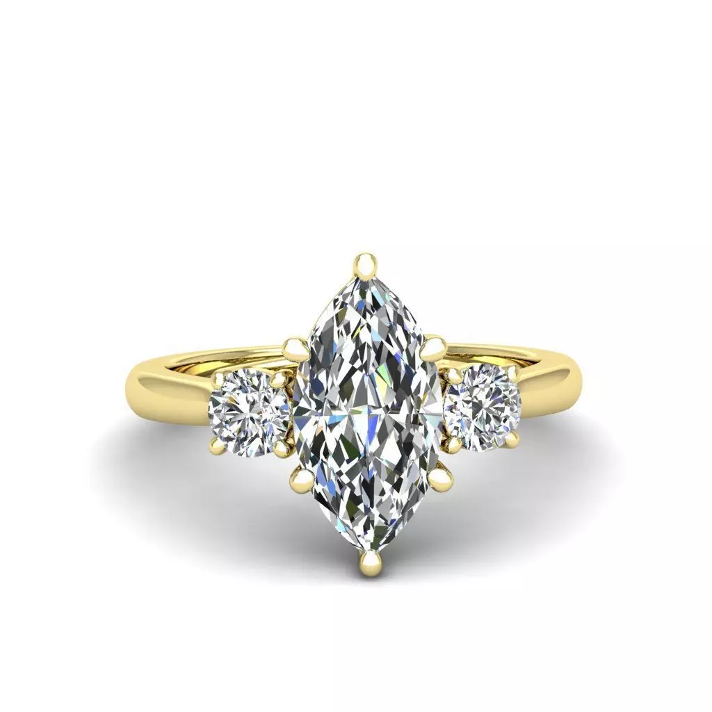 Engagement ring Kelly marquise 3D print model_0