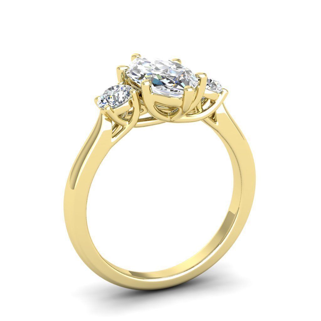 Engagement ring Kelly marquise 3D print model_5