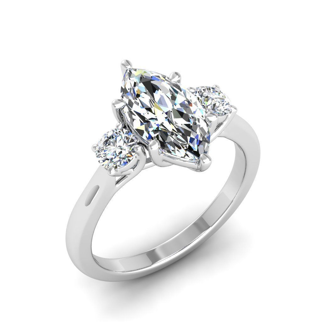 Engagement ring Kelly marquise 3D print model_26