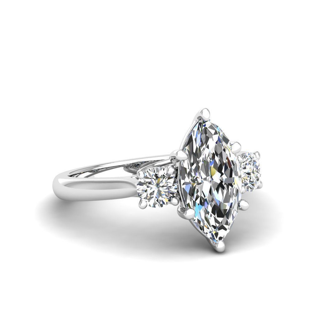 Engagement ring Kelly marquise 3D print model_14