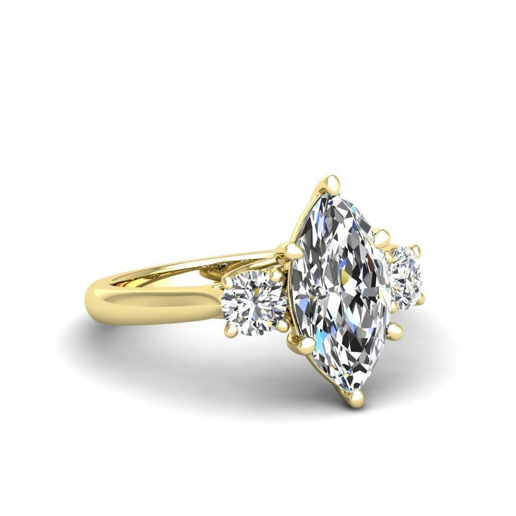 Engagement ring Kelly marquise 3D print model_24