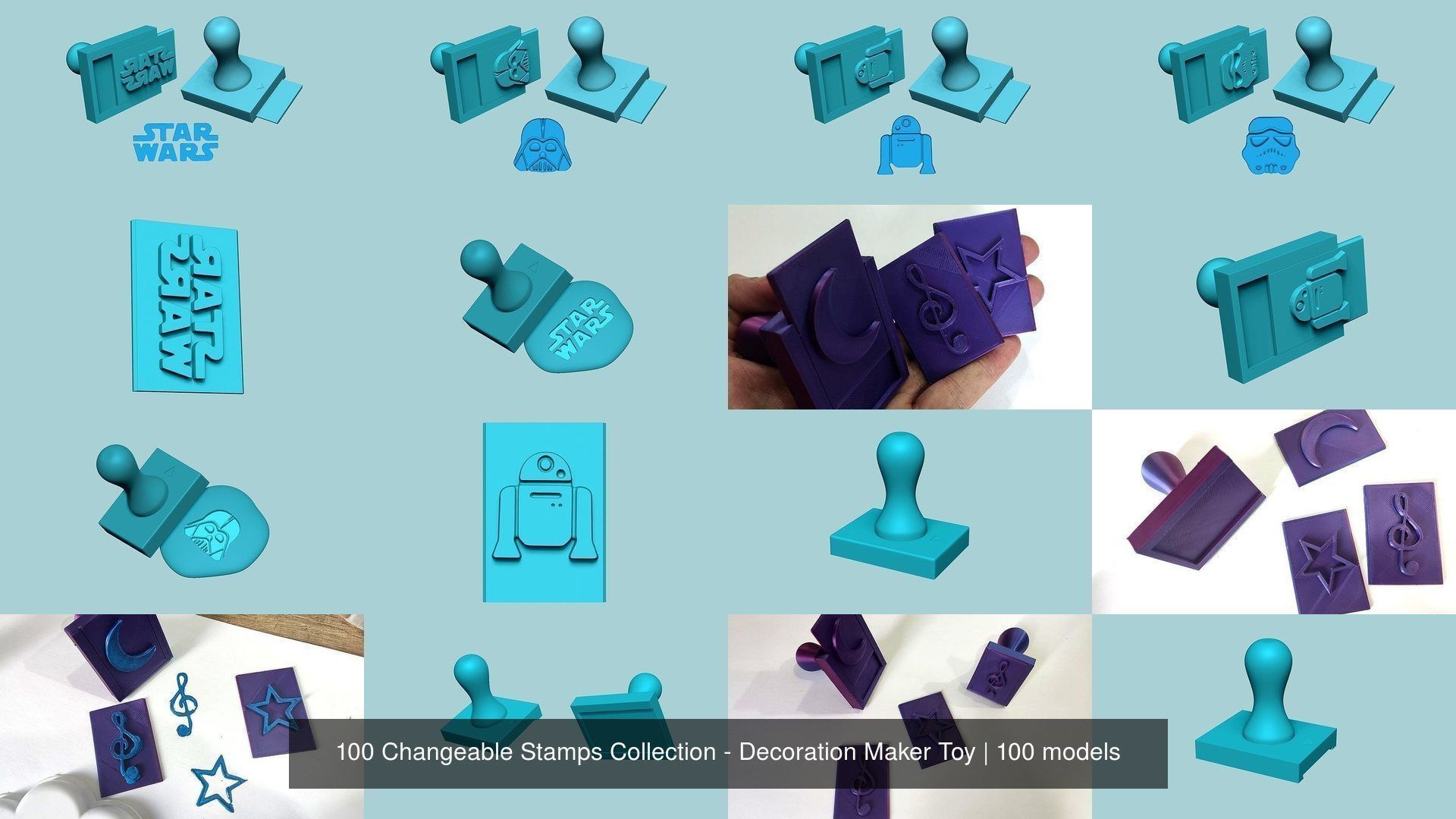 100 Changeable Stamps Collection - Decoration Maker Toy _12