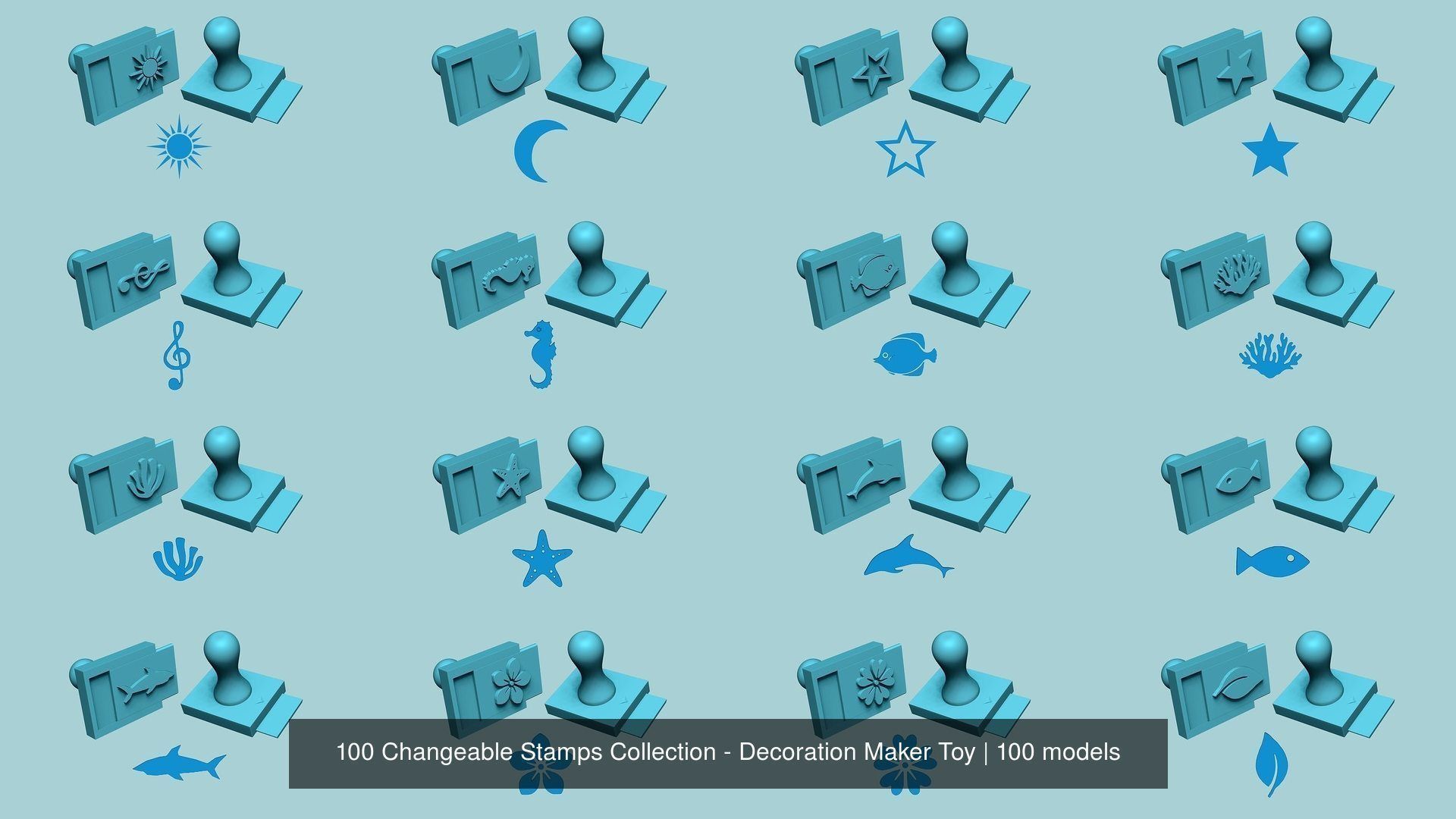 100 Changeable Stamps Collection - Decoration Maker Toy _2