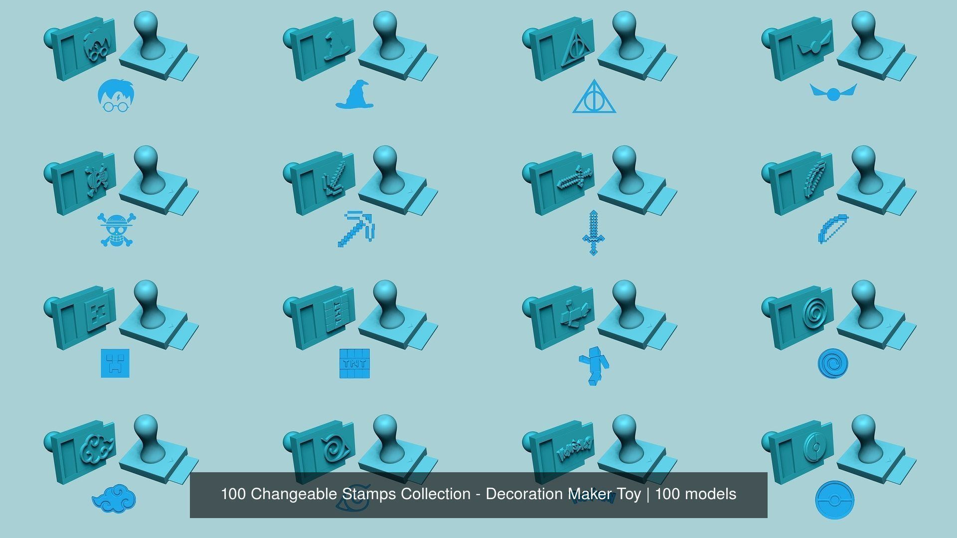 100 Changeable Stamps Collection - Decoration Maker Toy _16